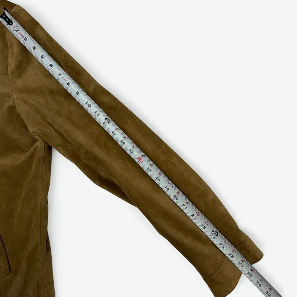 Banana Republic Suede Leather Jacket Mens XL Brown Travel Safari VTG with Tags